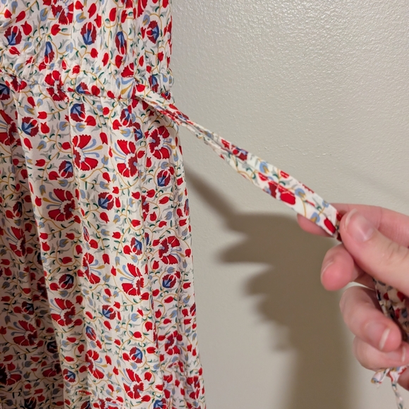 Max Studio Red and White Floral Maxi Dress 2X - Picture 3 of 6